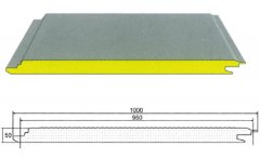950型聚氨酯PU夾芯隱藏式牆麵板